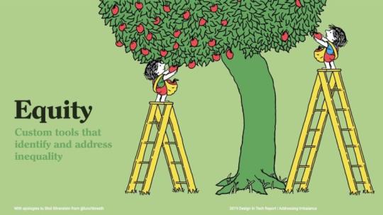 Two children on ladders picking fruit