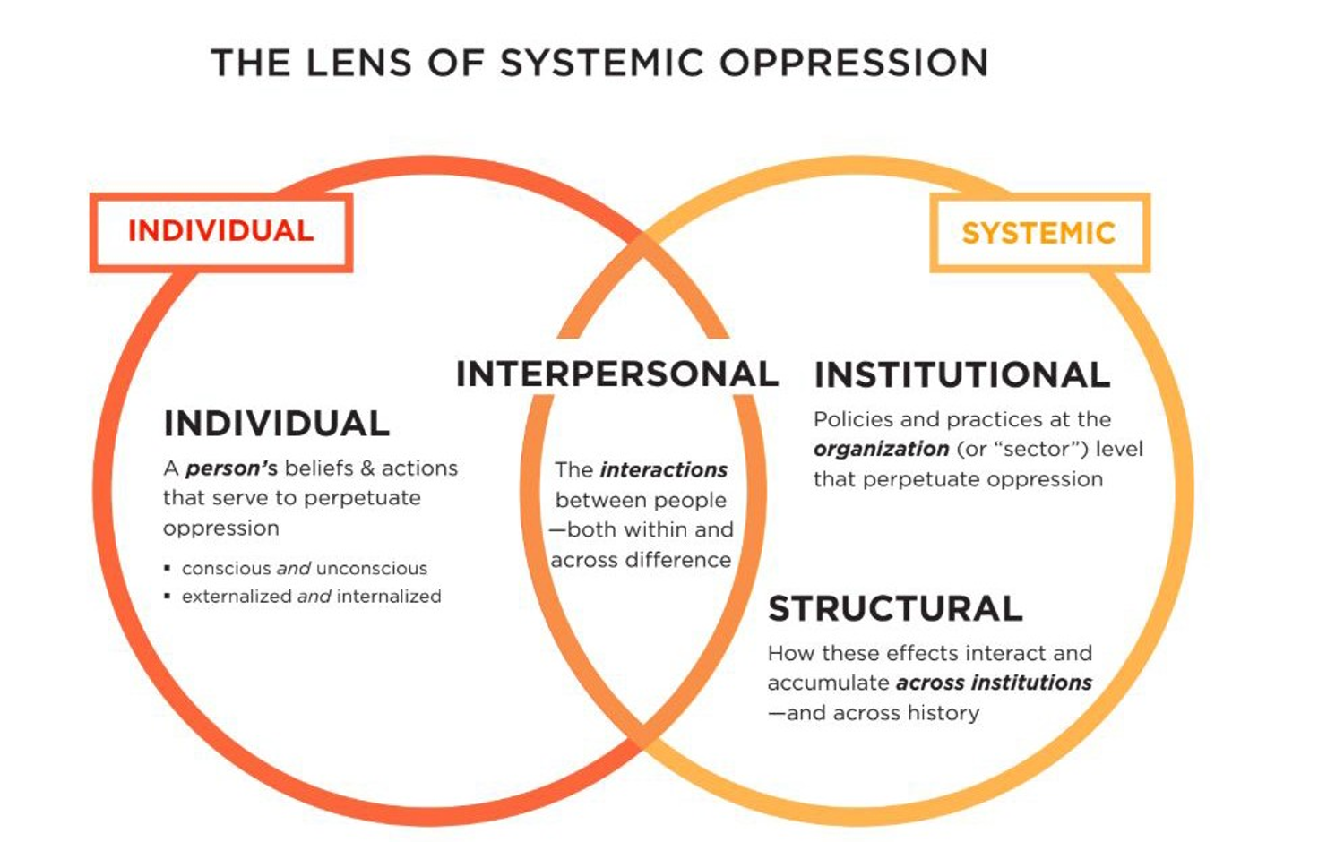 The Lens of Systemic Oppression.  See description below.